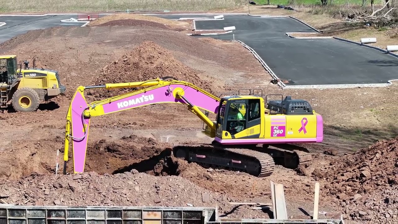 Building with purpose: Herman Liedtka Inc.’s pink Komatsu excavator supports cancer awareness