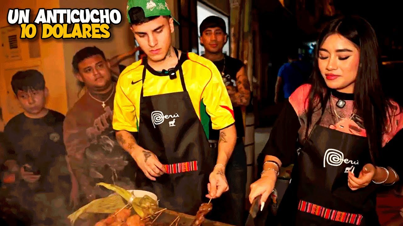 MILENKA VENDIENDO ANTICUCHOS CON CRISTORATA EN SU BARRIO