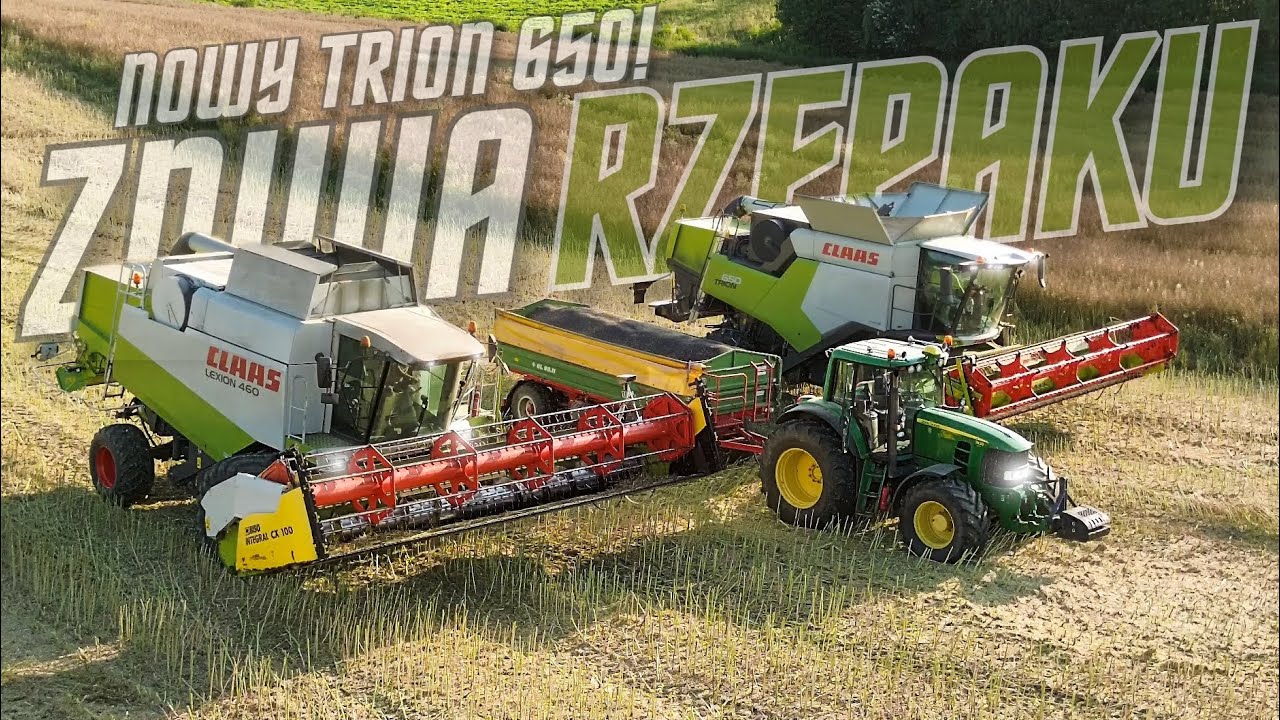 ✩ 🇵🇱 NOWY TRION 650! ✩ ŻNIWA RZEPAKU 2024 u @sylweksz141 🔥✩ 2X CLAAS & JOHNDEERE ✩ GR SZYMANIK ✩🇵🇱