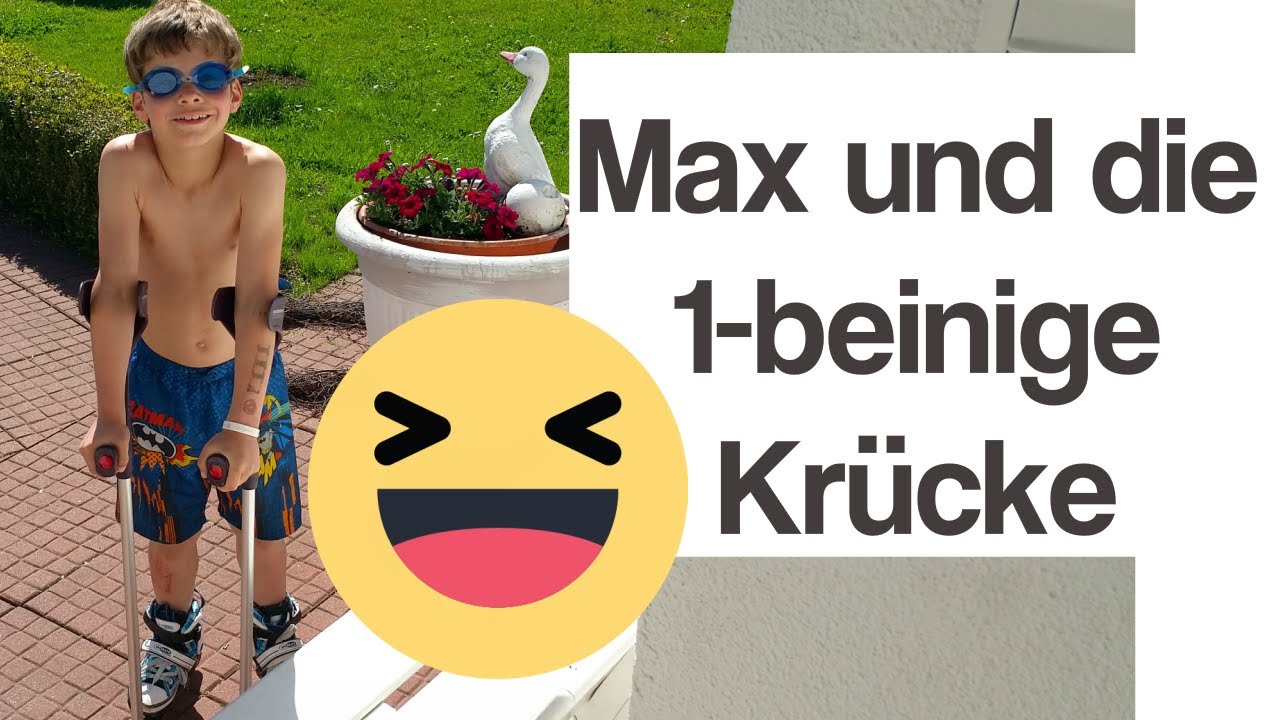 Max und die einbeinige Krücke - erste Gehversuche mit Inliner, Schwimmbrille und Krücken