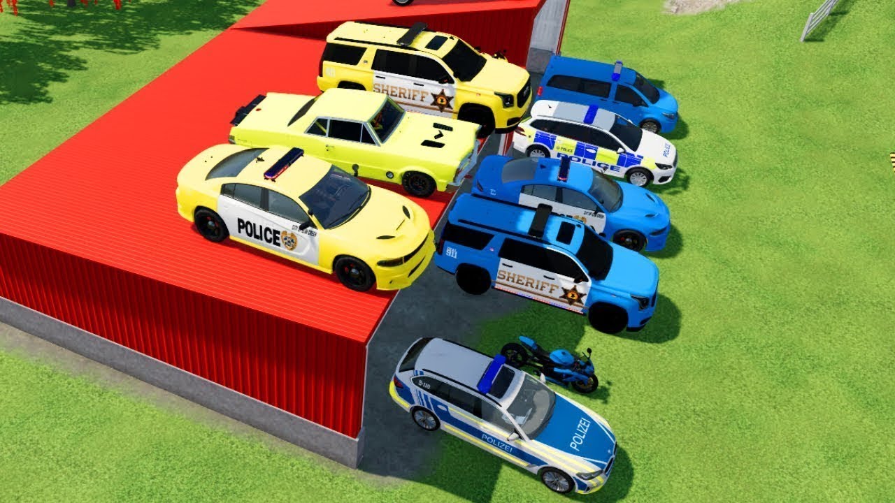 TRANSPORTING ALL POLICE CARS & AMBULANCE EMERGENCY VEHICLES WITH MAN TRUCKS! Farming Simulator EP246