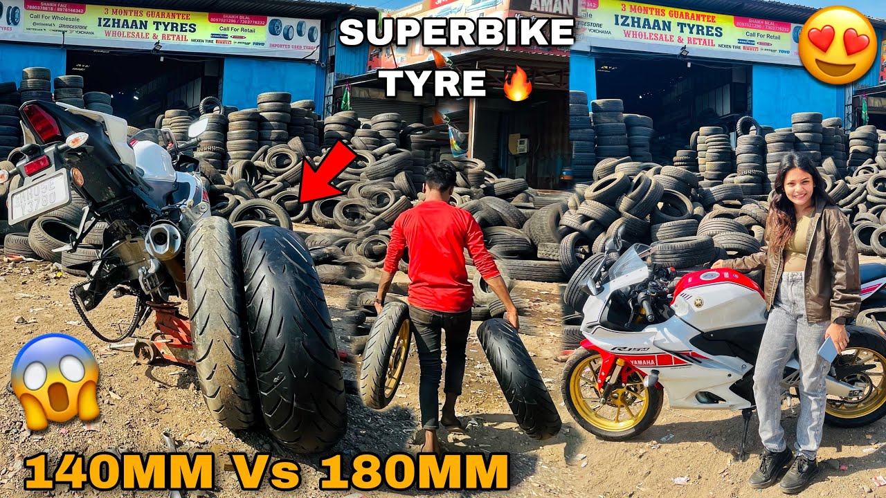 180MM TYRE IN YAMAHA R15M || R15M Modification || Cheapest Bike Tyre Market