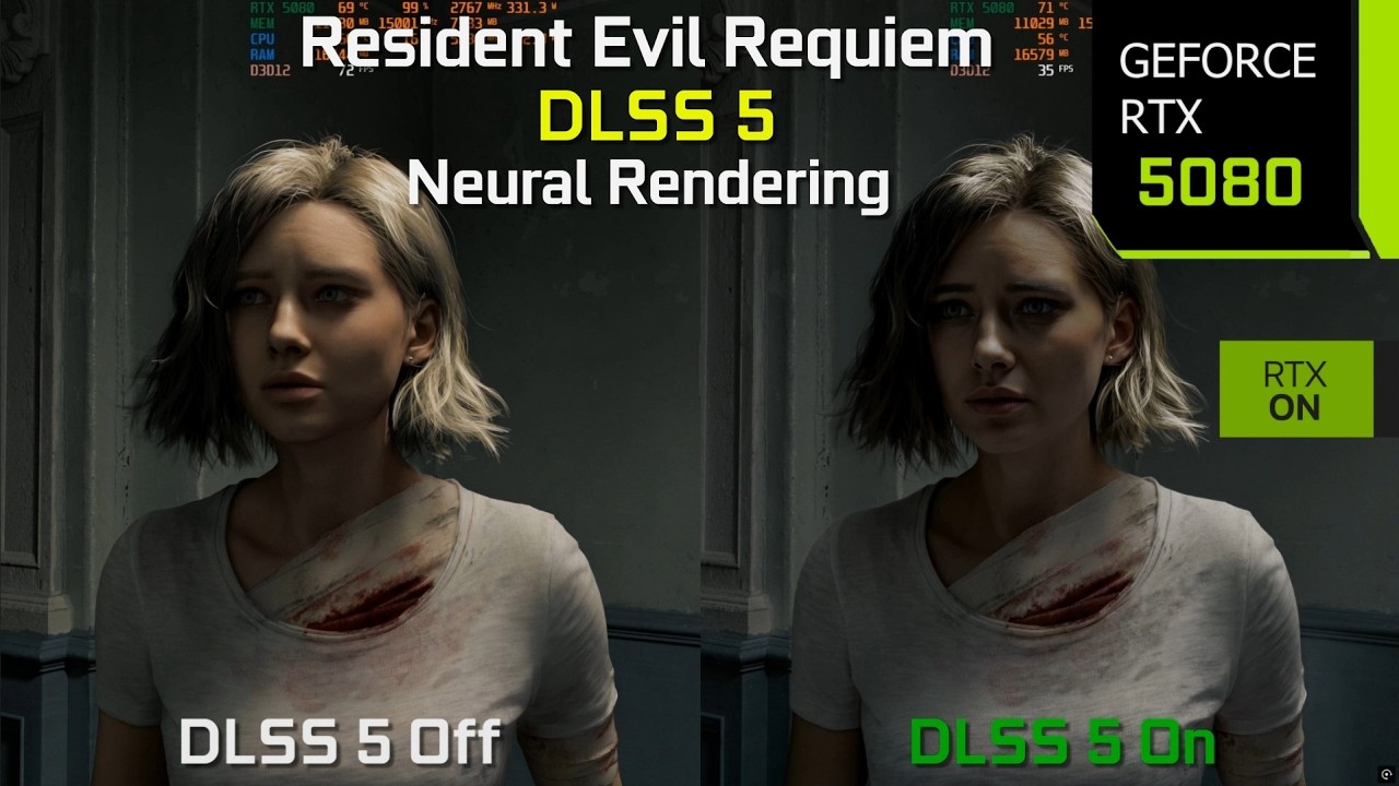 NVIDIA DLSS 5 Neural Rendering in Resident Evil Requiem - Graphics/Performance Comparison | RTX 5080