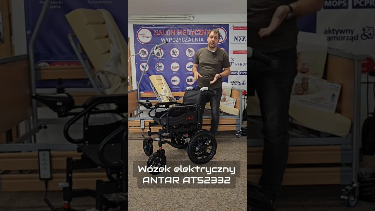 Antar AT52332 składany w&oacute;zek inwalidzki elektryczny.Alllmed sklep i wypożyczalnia sprzętu medycznego