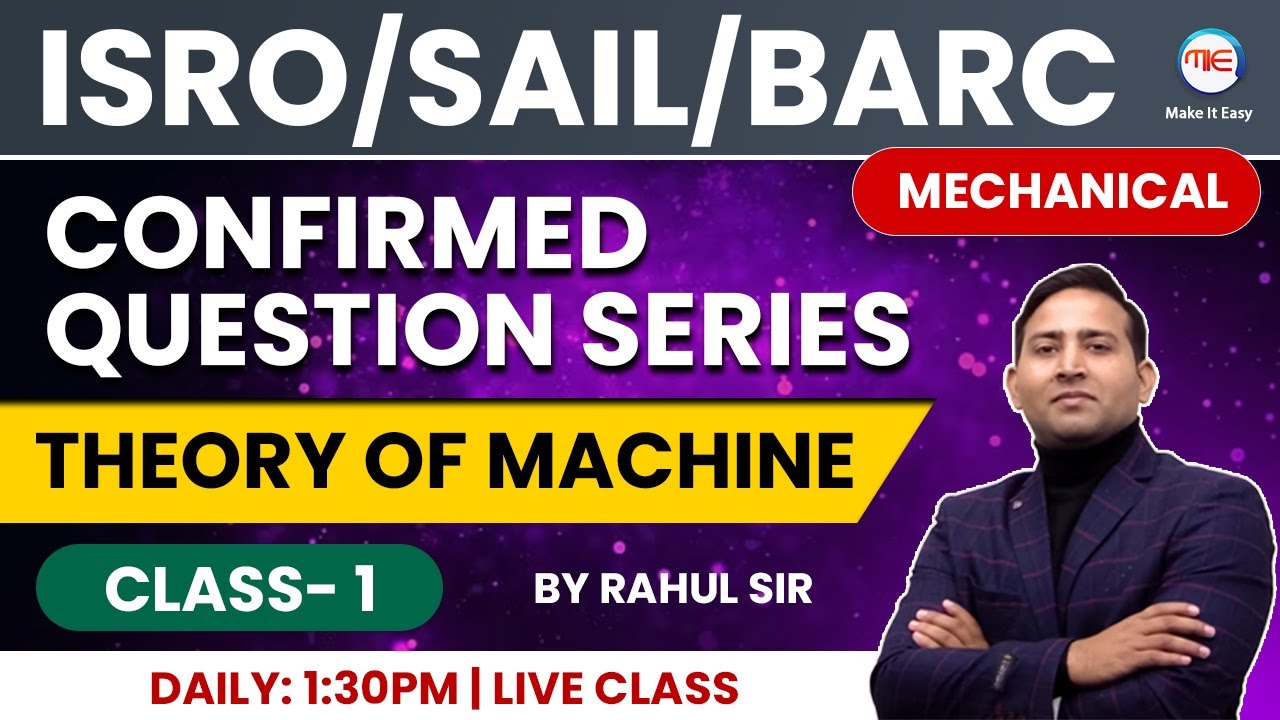 ISRO Recruitment 2023 | BARC Questions Series Mechanical Theory of Machine By Rahul sir