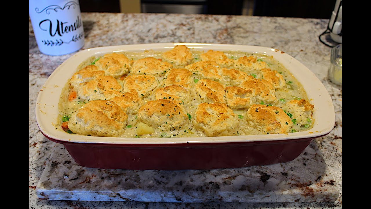 Making Chicken Pot Pie - Bisquick Topping