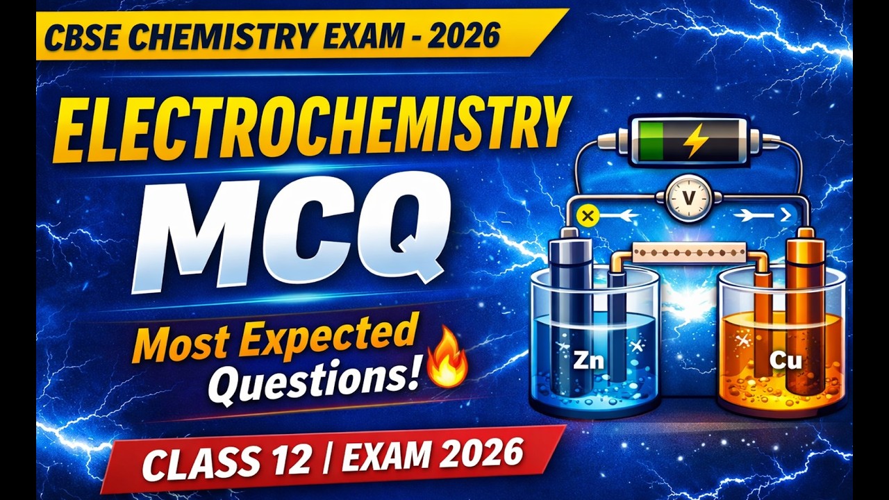 CBSE Class 12 Chemistry Exam 2026 | Electrochemistry Most Expected MCQs  | #CBSE2026 #ChemistryMCQ