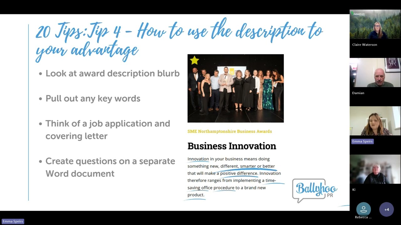 20 Tips in 20 Minutes! SME Northamptonshire Business Awards - Webinar