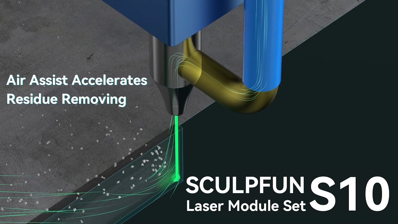 10w| SCULPFUN S10 Laser Module Set, High Speed Air Assist, 10W Output, Great DIY Laser Cutting Tools