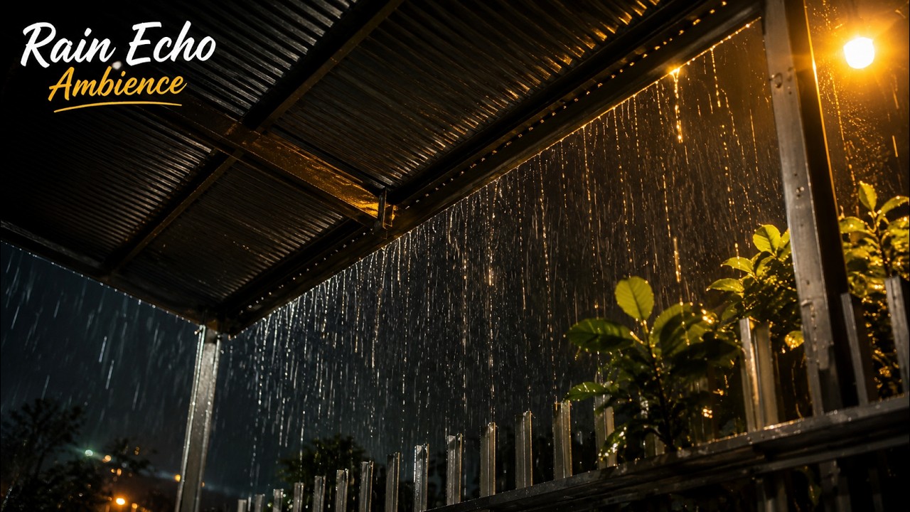 Torrential Rain on Roof | Cozy Night Rain Sounds for Sleeping, Relaxation & Meditation