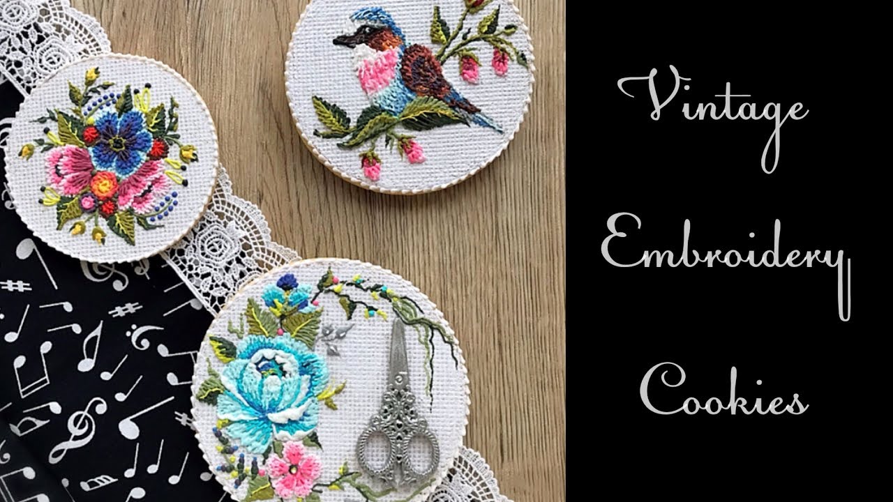 How to decorate Vintage Embroidery Cookies