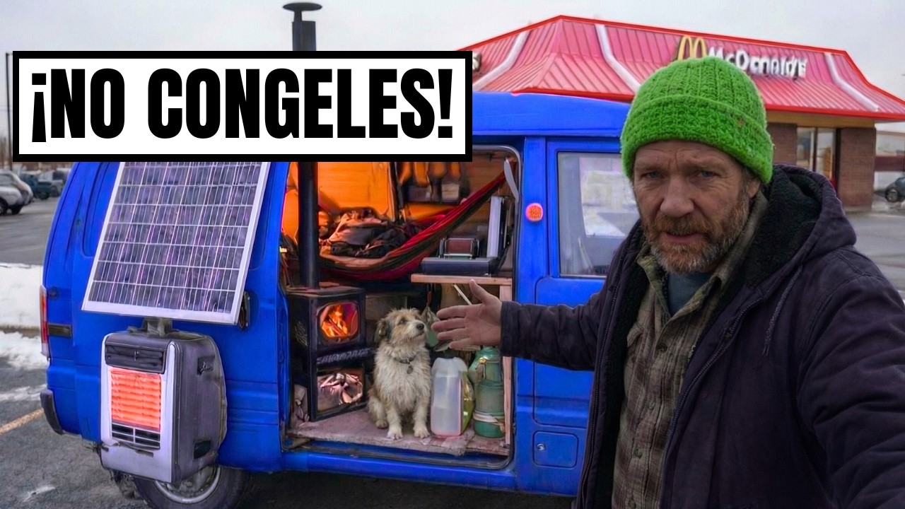 10 TRUCOS de los SIN TECHO que DUERMEN EN FURGONETA para SOBREVIVIR a -9°C con ELECTRICIDAD GRATIS