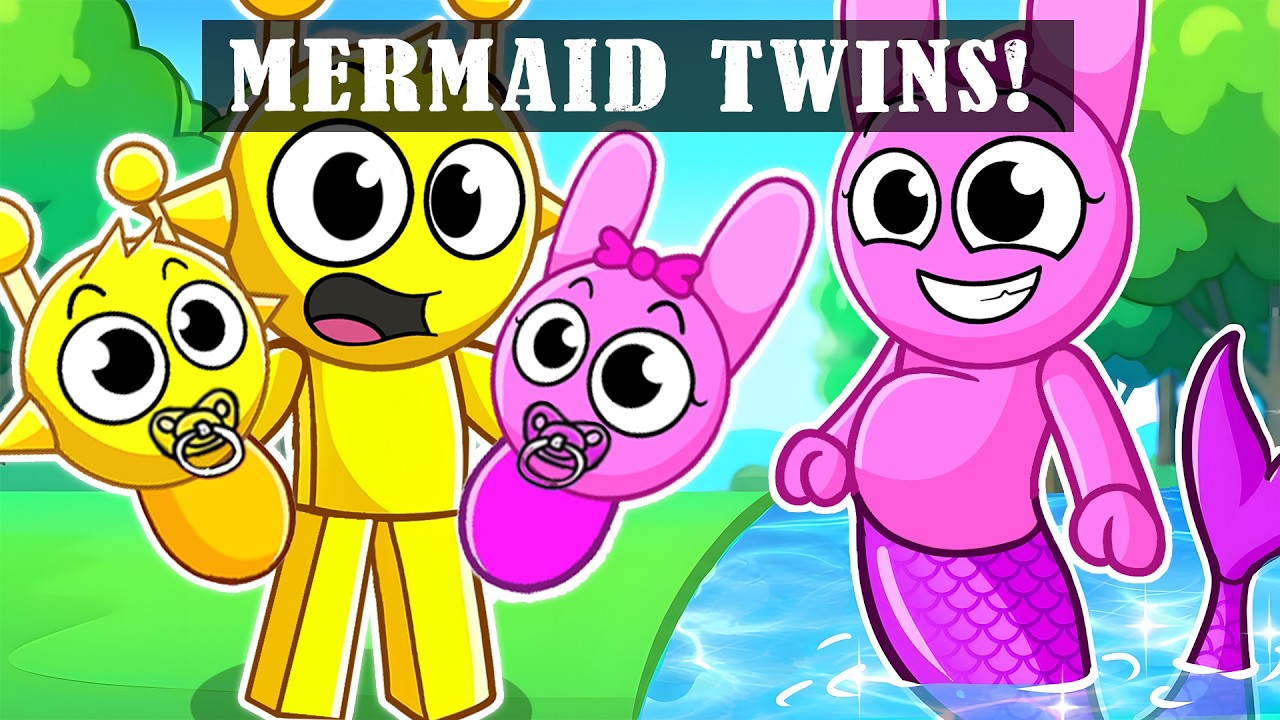 The Little Mermaid PINKI And Simon Have Two Beautiful Mermaid Babies! Sprunki Roblox