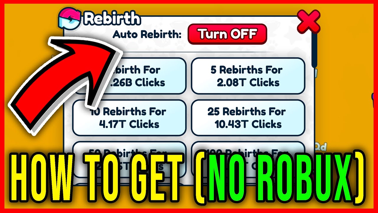 HOW TO GET AUTO REBIRTH (NO ROBUX USE) [REBIRTH CHAMPIONS ULTIMATE] - Roblox-