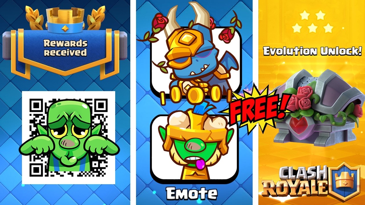 Free Emote QR Codes! New Free Rewards for EVERYONE in Clash Royale! Free Evolution and Lucky Chests