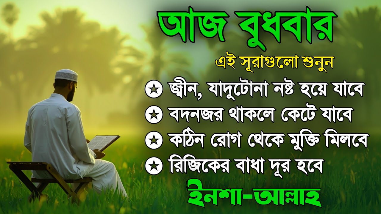 আজ বুধবার | জীন, ভুত, রোগ, দুশ্চিন্তা, বদনজর, রিজিকের বাধা দুর হবে | Listen every wednesday