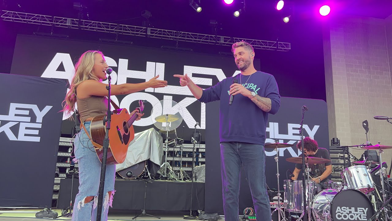 Ashley Cooke and Brett Young perform Never Til Now