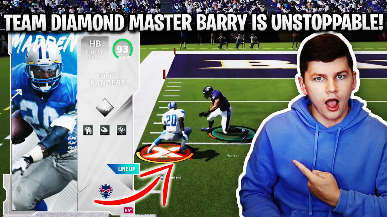 93 TEAM DIAMOND MASTER BARRY SANDERS IS UNSTOPPABLE! 93 BARRY SANDERS GAMEPLAY! | MADDEN 21