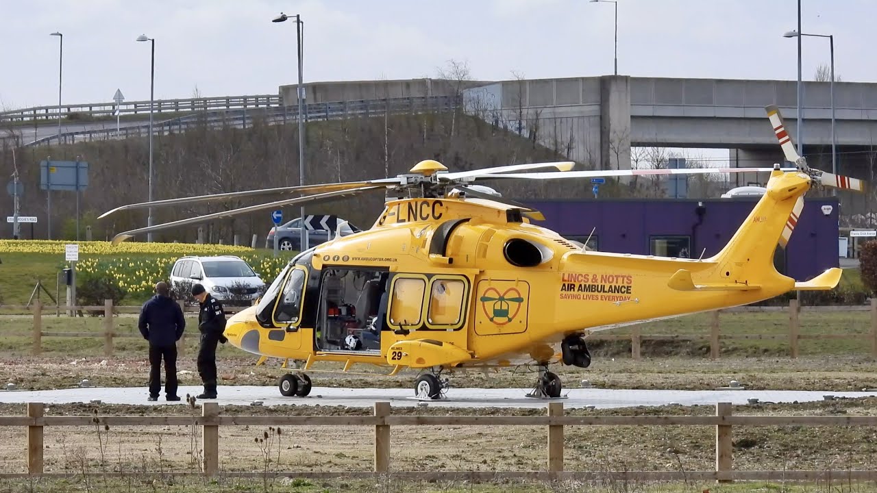 Lincolnshire & Nottinghamshire Air Ambulance AW169 G-LNCC at the new Addenbrooke's Hospital helipad