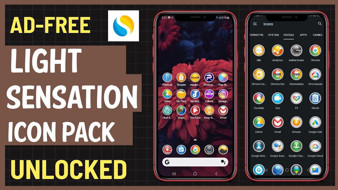 Best Free Light Sensation Icon Pack App for Android