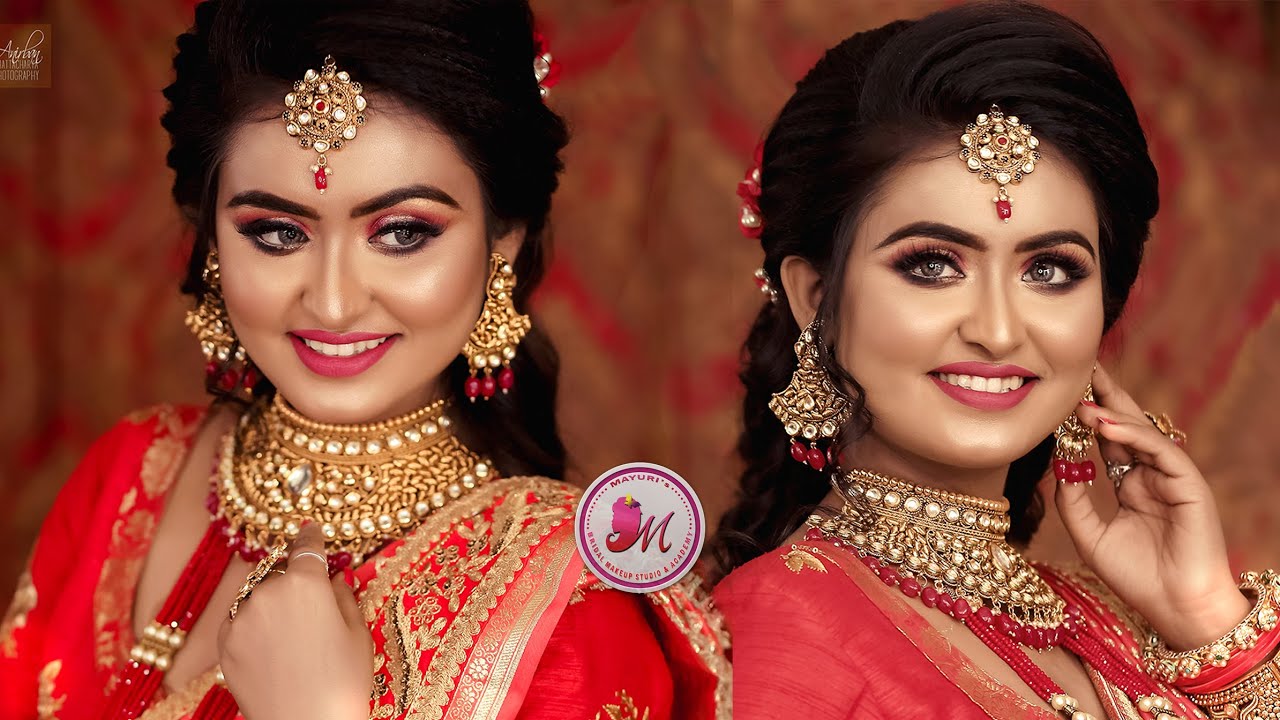 RECEPTION MAKEOVER ON DUSKY SKIN TONE || STEP BY STEP TUTORIAL || MAYURI SINHA SARKAR