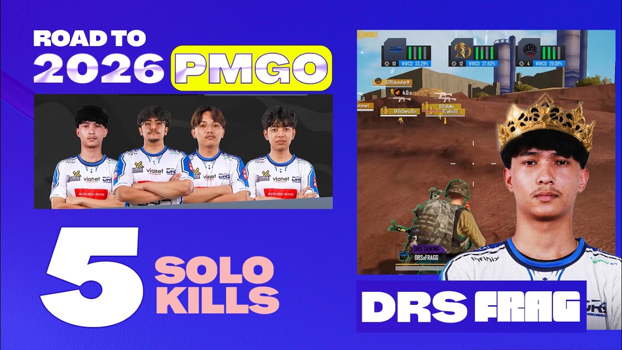 🔥 DRS Gaming Frag 5 Kills | 12 Kill Chicken Dinner | Road to PMGO