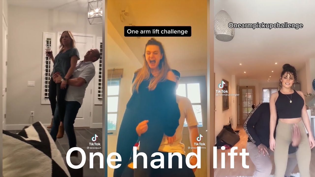 One arm lift up by boyfriend and girlfriend Tiktok challenge/see what happen
