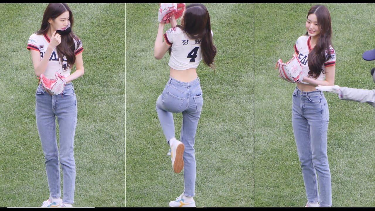 장원영 시구 마스크벗자 관객함성소리ㄷㄷ 아이브(IVE) 세로 Cam (잠실야구장) 220619