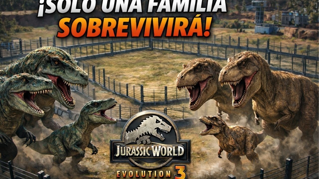 Dos Familias, Una Sobrevive 😱🦖 | T-Rex vs Giganotosaurus JURASSIC WORLD EVOLUTION 3
