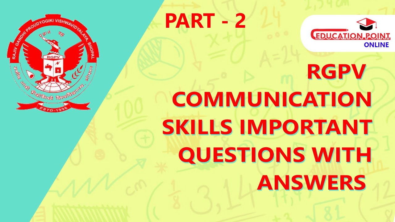 Communication Skills Important Question (Part 2) for RGPV 1st Year B.Tech Students