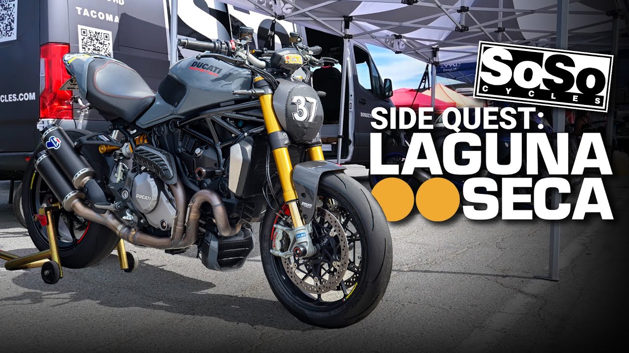 SoSo Cycles Side Quest: Laguna Seca with a Ducati Monster 1200S!