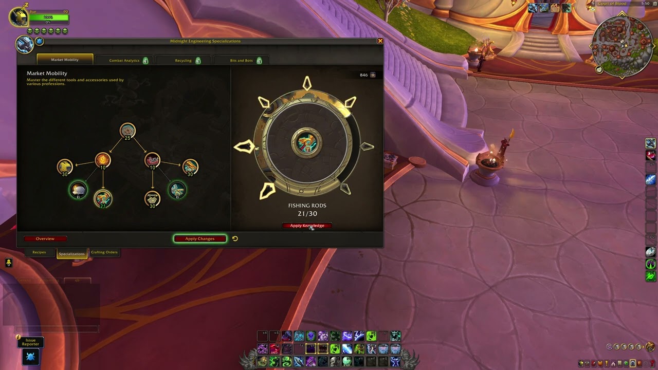 Crafting Sin'dorei Reeler's Rod Max Quality, WoW Midnight