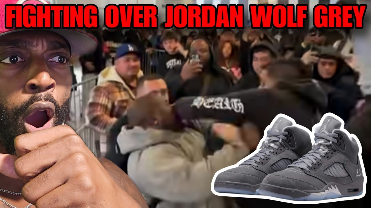 Люди ссорятся и сходят с ума из-за кроссовок Jordan 5 Wolf Grey.