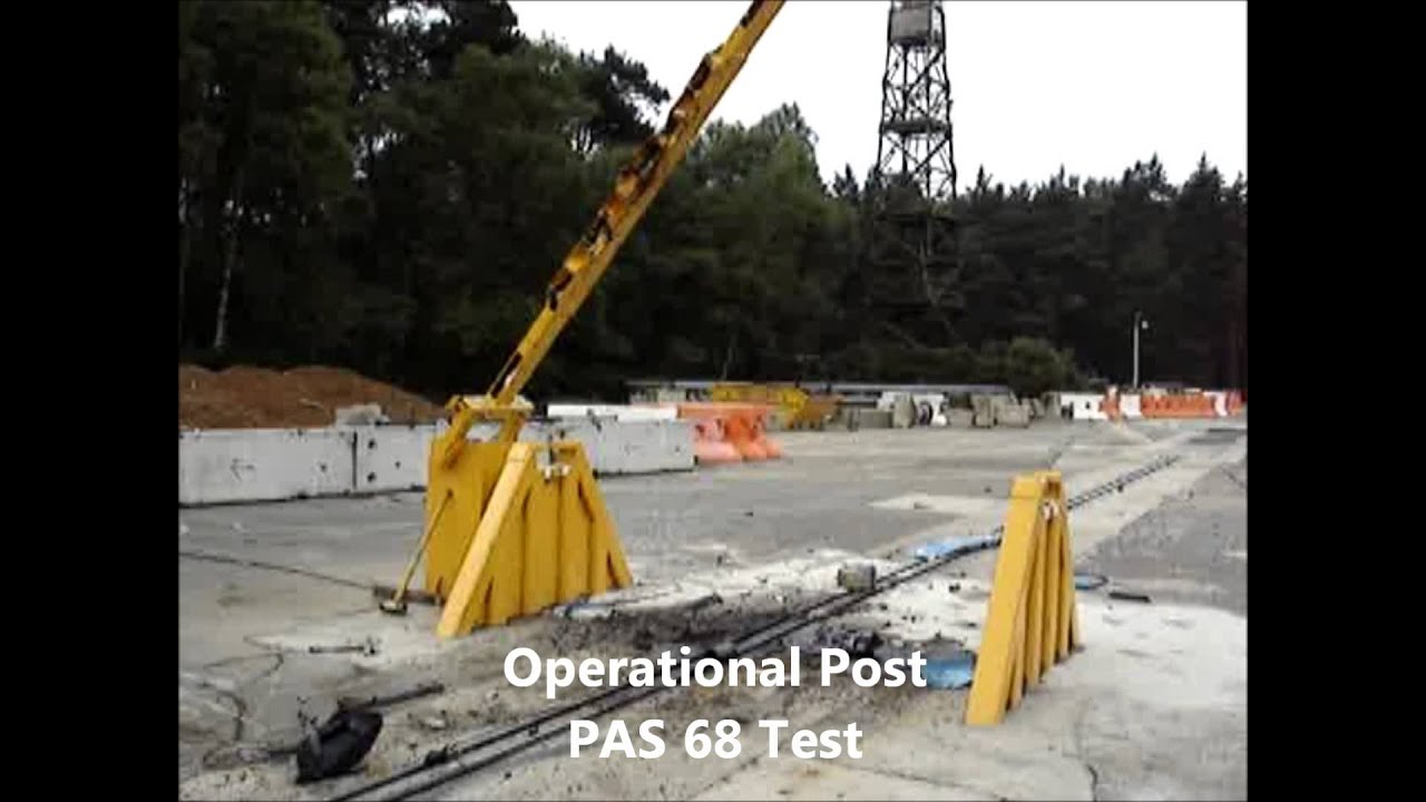 PAS 68 Crash Test of Vehicle Security Barrier - Hostile Vehicle Mitigation