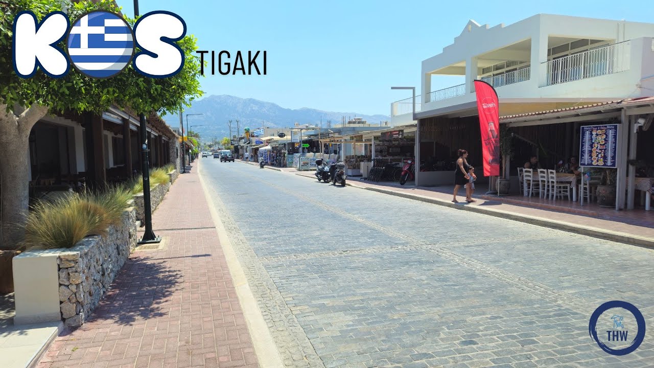 Tigaki Walk in 4K | Kos Island Streets & Beach