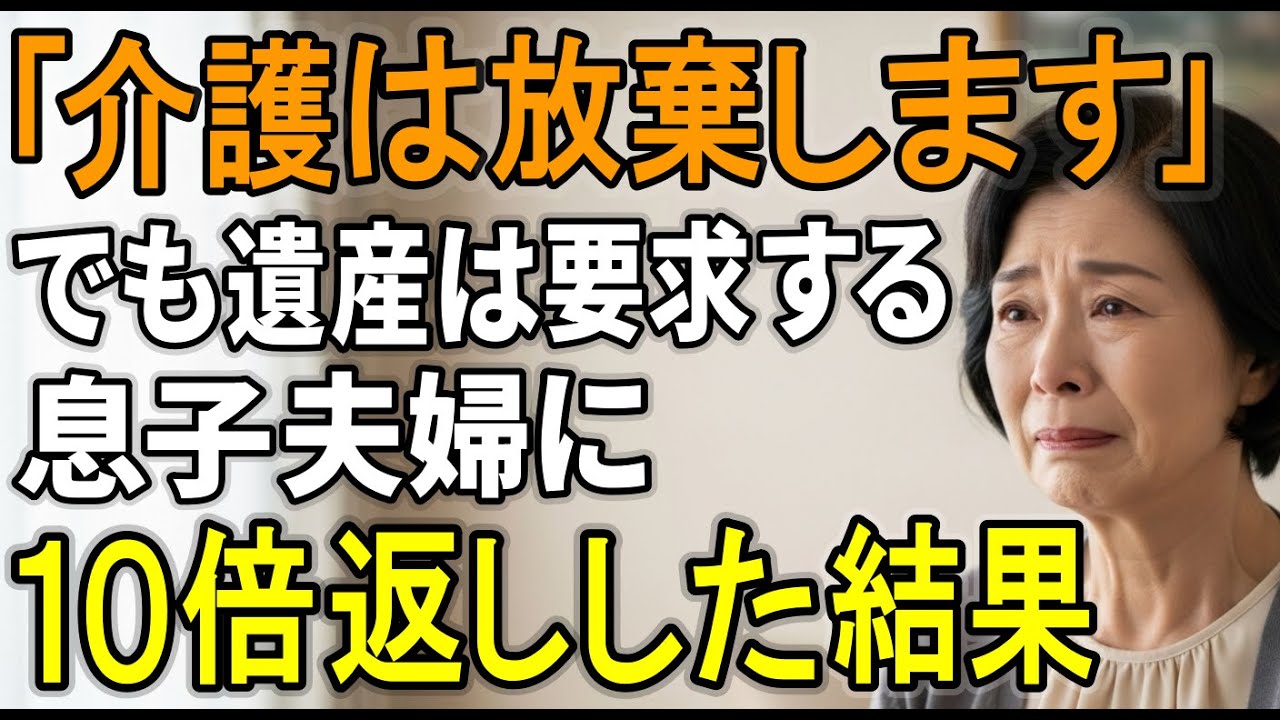 親の介護を放棄しても遺産はもらうという息子夫婦の末路【シニアライフ】【60代以上】