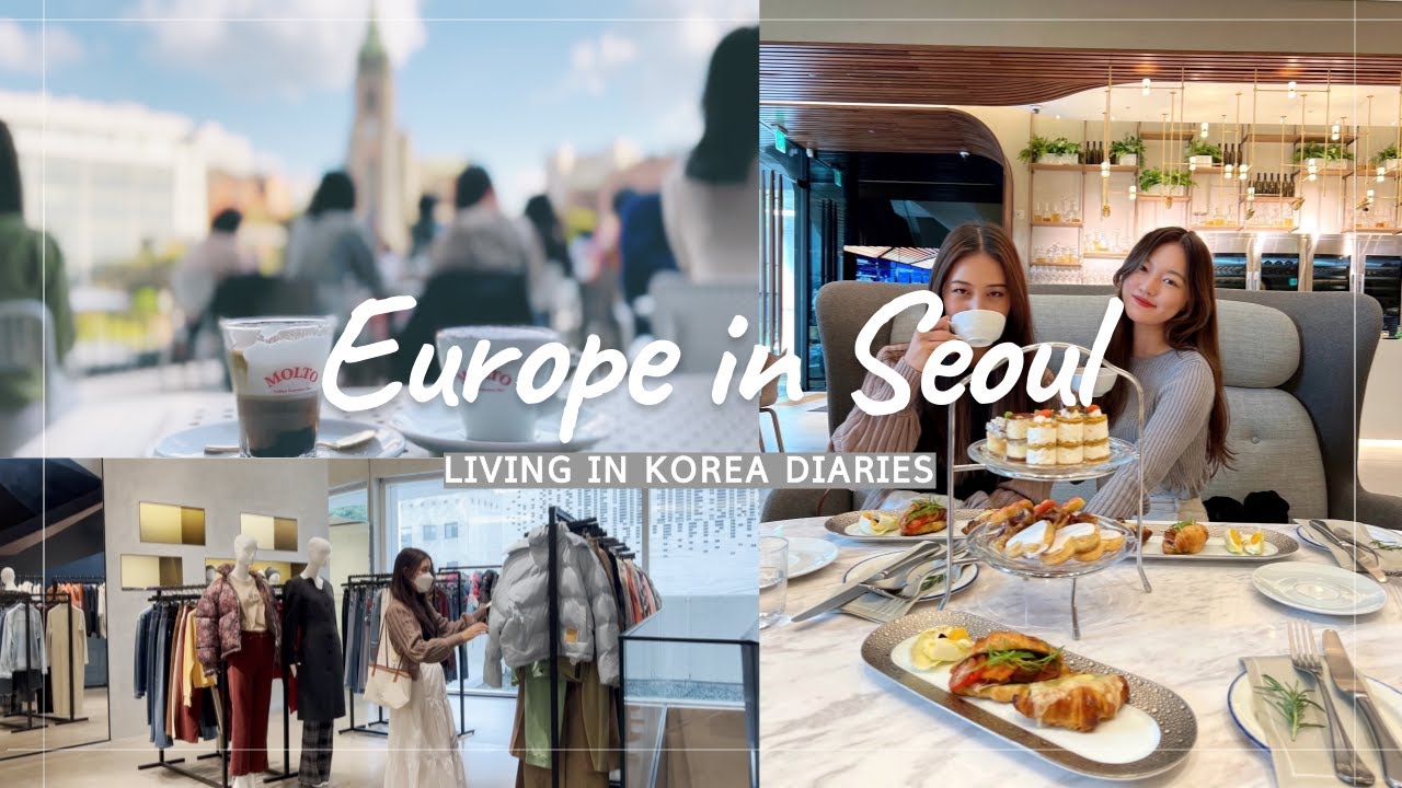 a piece of europe in seoul | afternoon tea at grand hyatt & fall shopping 🍵 🍂 |
