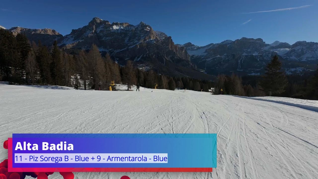 Skiing Alta Badia - 11 blue - Piz Sorega B + 9 Blue Armentarola, Dolomites - Italy, 2025