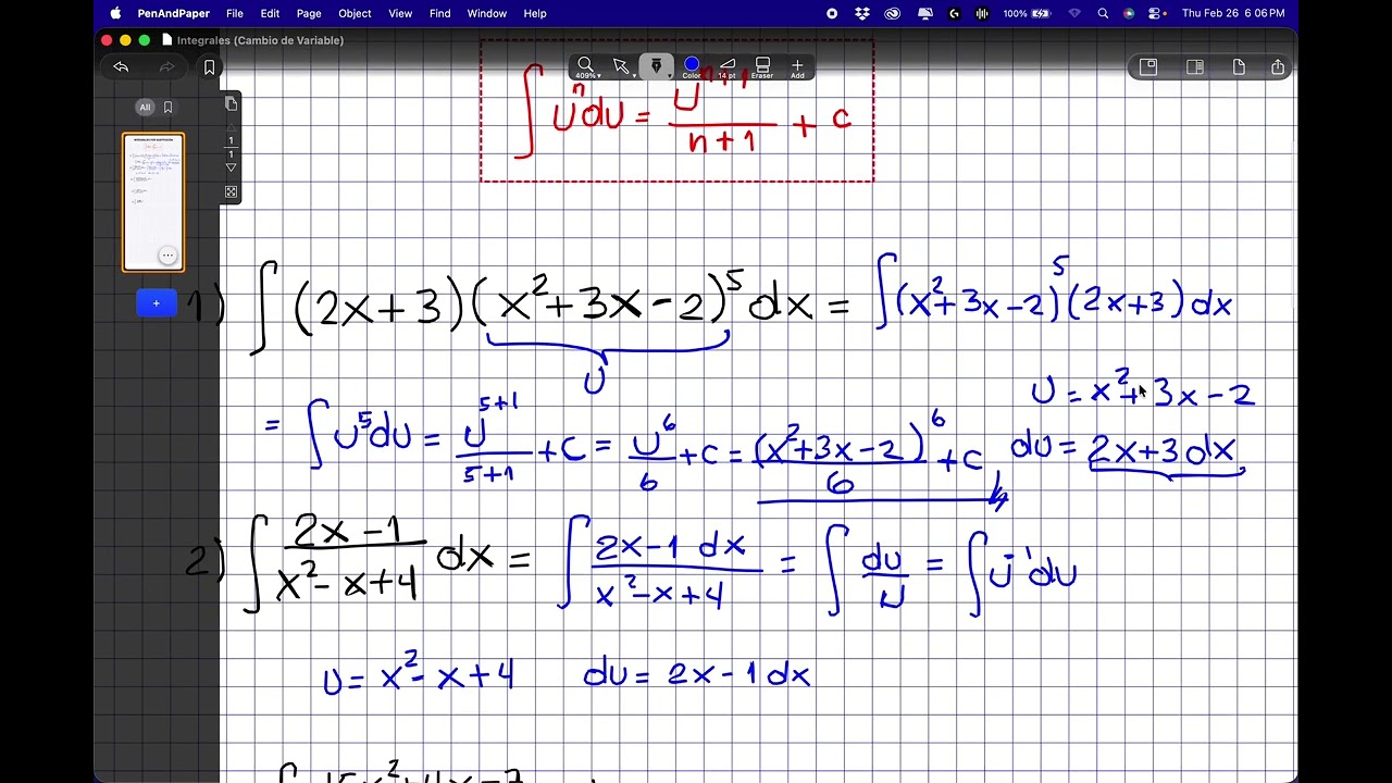 Integrales por Sustitución (Cambio de Variable)