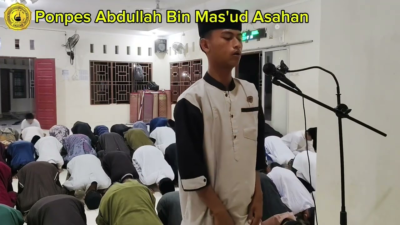 Sholat Isya berjama'ah bersama ananda Rendi kelas XII santri Ponpes Abdullah bin Mas'ud Asahan