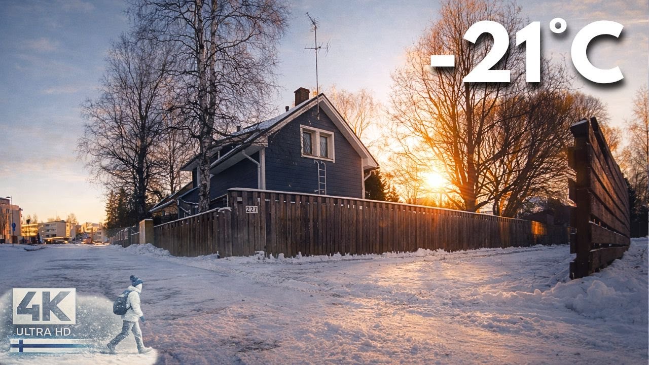 Beautiful Cold Sunny Winter Day Walk In The Snow (Finland, Järvenpää 2026)