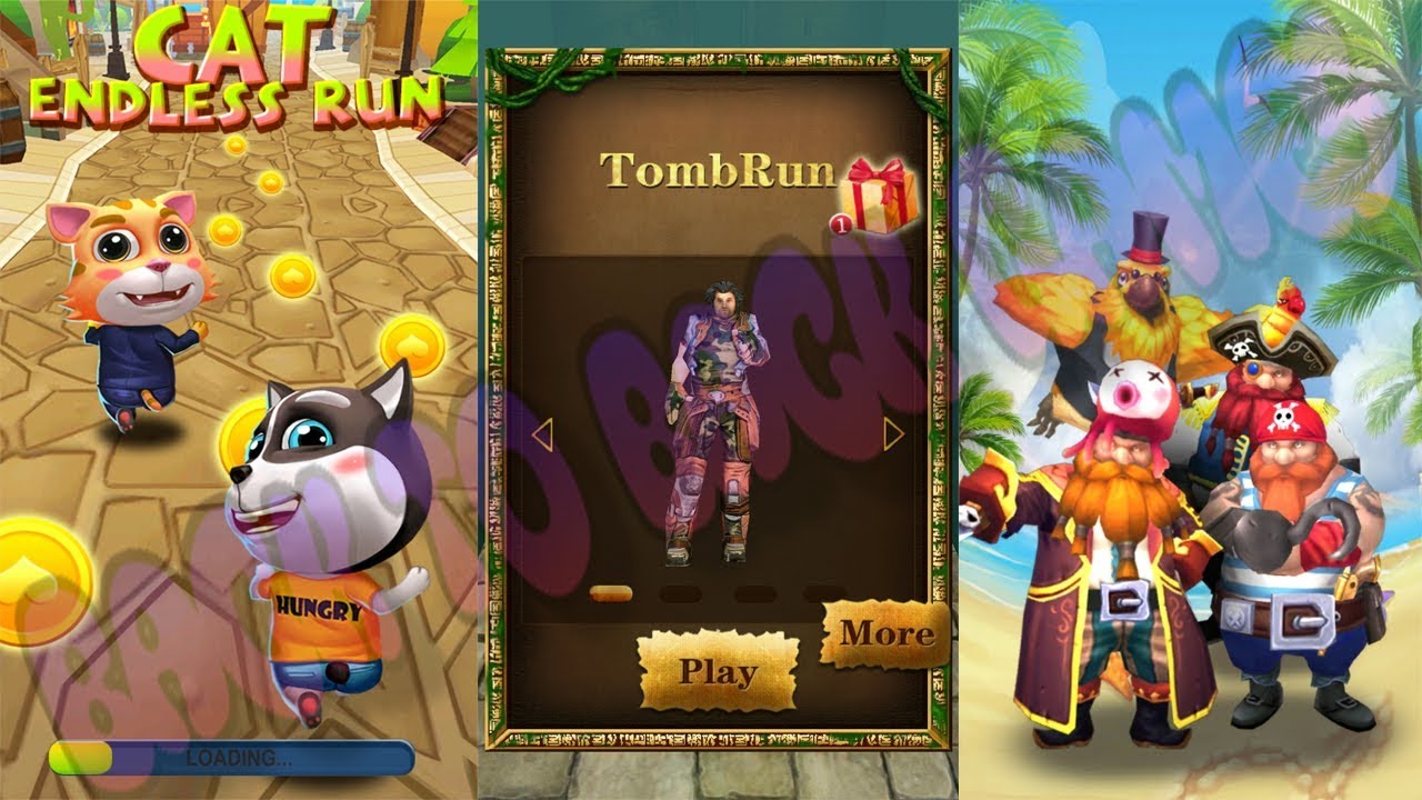 Cat Endless Run vs Tomb Run vs Run Monster Run Gameplay