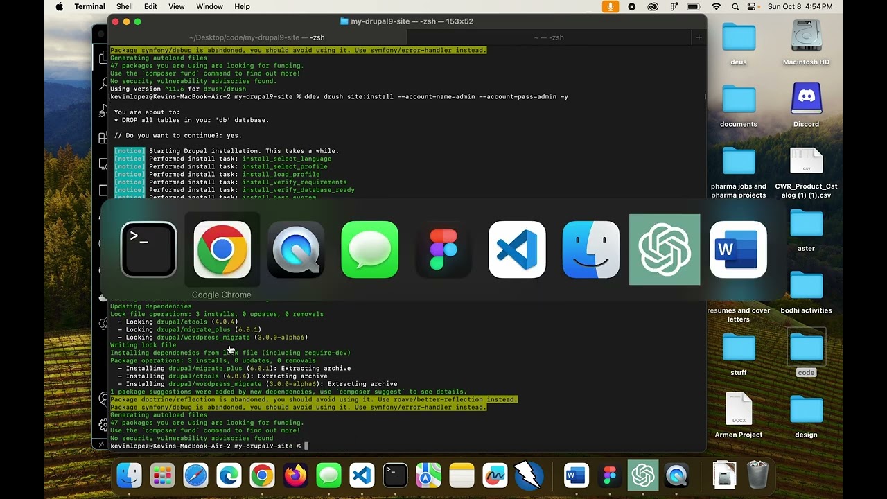 Wordpress to Drupal9 migration in ddev environment