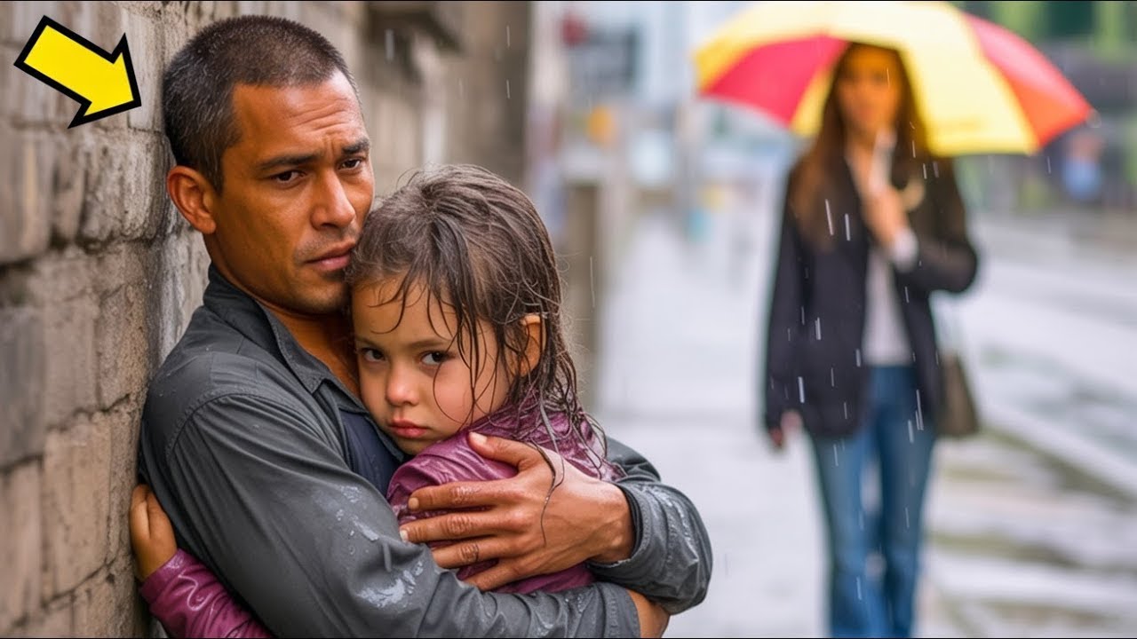PADRE SOLTERO LLORABA BAJO LA LLUVIA CON SU HIJA, SIN TRABAJO Y SIN RUMBO... HASTA QUE UNA MUJER