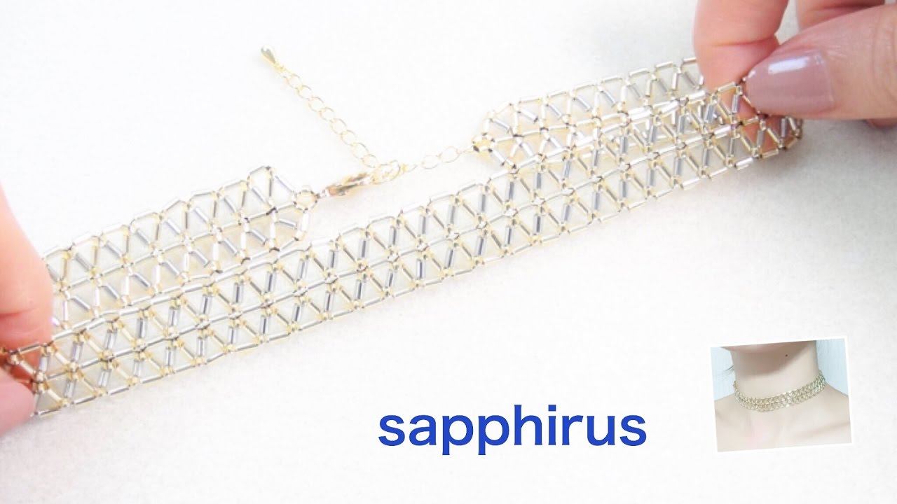 【ハンドメイド】ビーズチョーカーの作り方（シェブロンステッチの編み方）chevron stitch　ハンドメイド　DIY