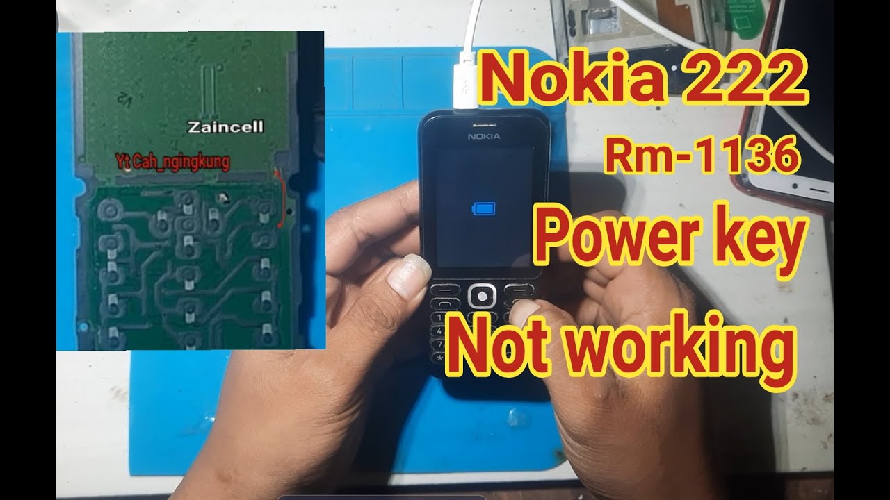 nokia rm 1136 power key jumper || Nokia 222 on off ways
