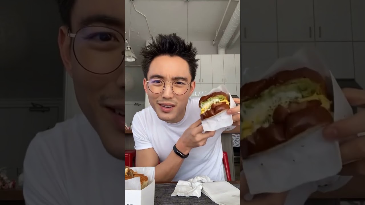 20210401 justin h min instagram story egg club sandwich mukbang