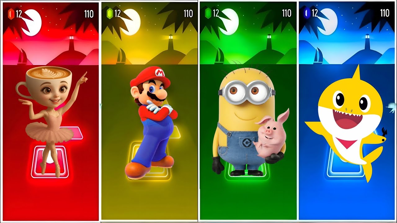 balerina cappuchina 🆚 super mario 🆚 minions 🆚 baby shark#19