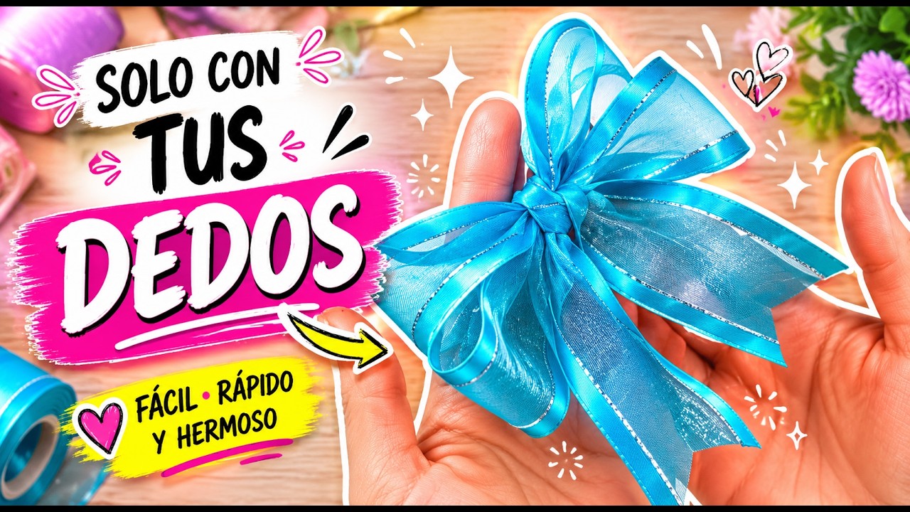 Como hacer un MOÑO DE ORGANZA | SOLO CON LOS DEDOS 😱