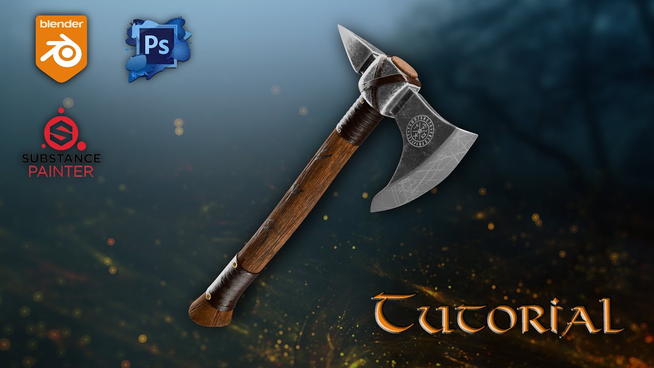 Epic Viking Axe: Full Creation Guide in Blender, Substance & Photoshop Tutorial